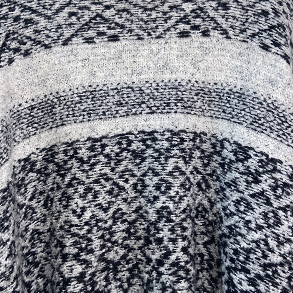 Anthropologie MOTH Solita Fair Isle Poncho Cowl Neck Sweater | Boho Nordic - Picture 5 of 13